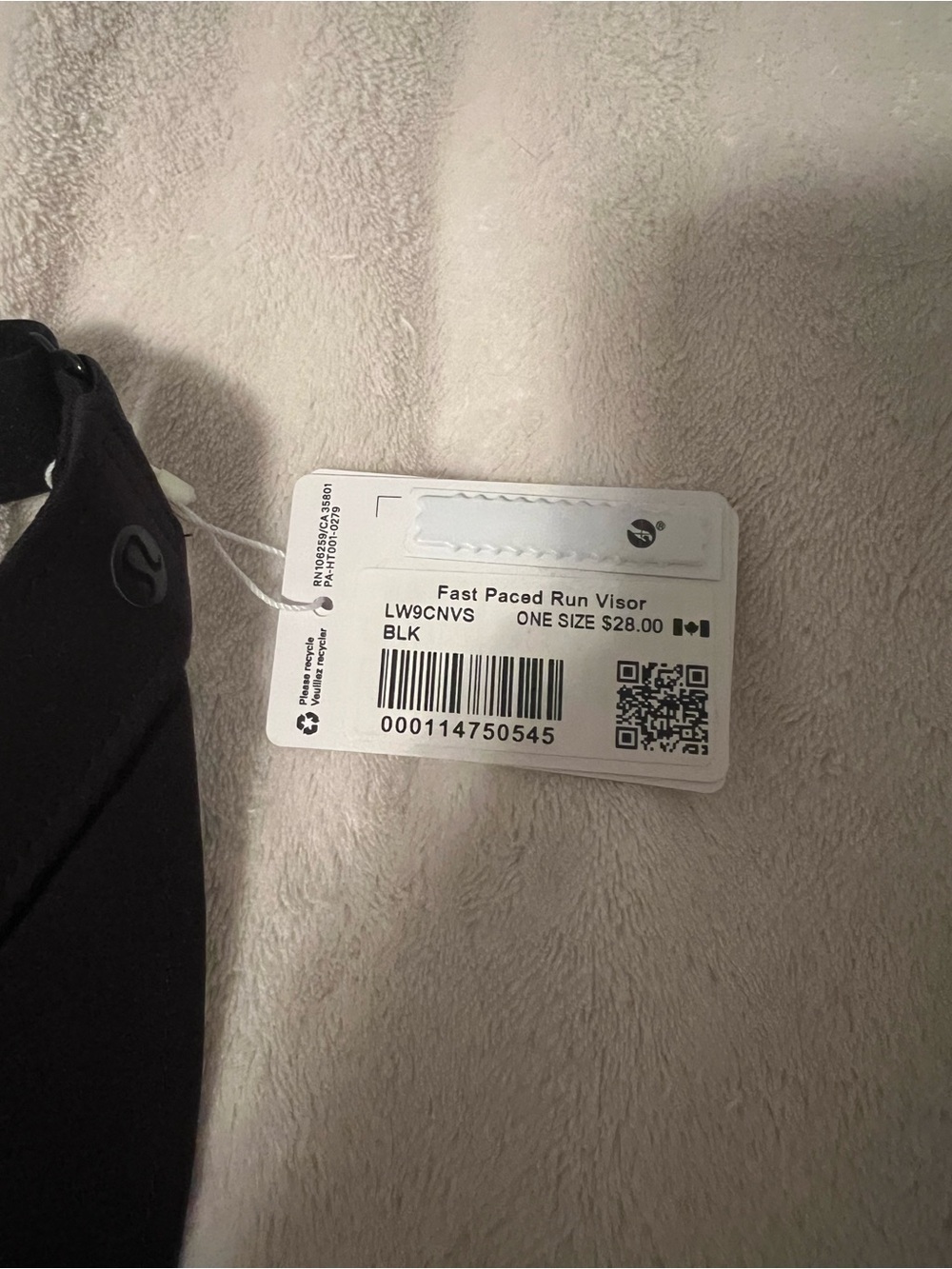 NWT Lululemon Fast Paced Wide Band Running Visor – Black | One Size - Picture 4 of 4